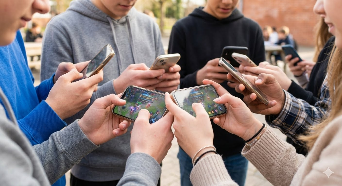 Teléfonos celulares en la escuela